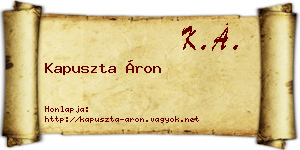 Kapuszta Áron névjegykártya