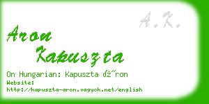 aron kapuszta business card